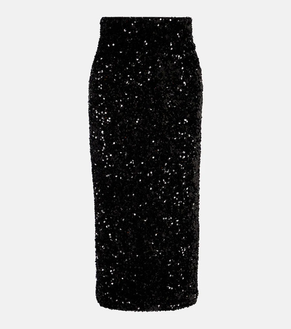 Vince Vince Sequined Velvet Midi Skirt 