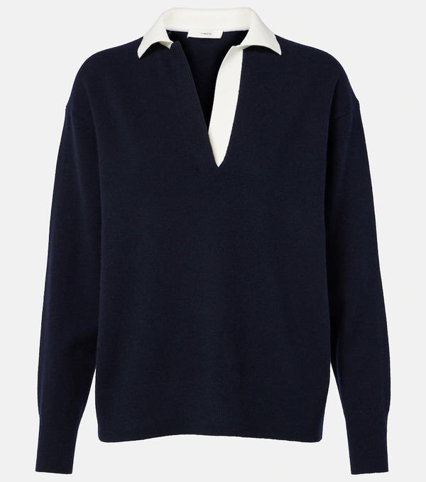  Vince Vince Wool And Cashmere-blend Polo Sweater 