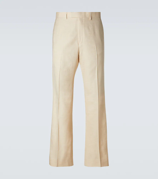  Wales Bonner Wales Bonner Alto Satin-trimmed Flared Pants 