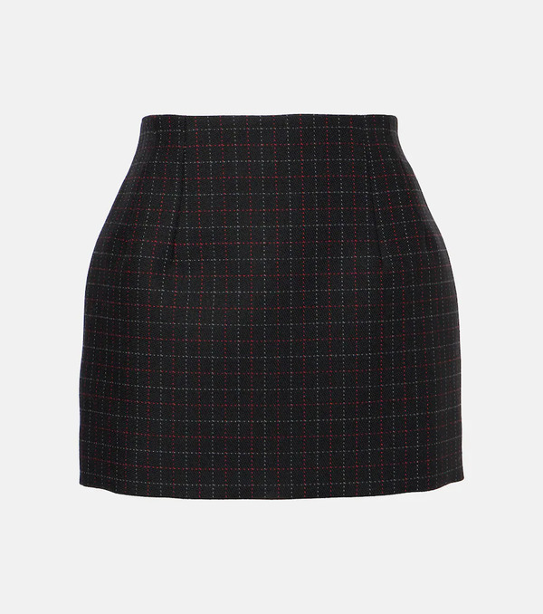  Wardrobe.nyc Wardrobe.nyc Checked Wool Miniskirt 