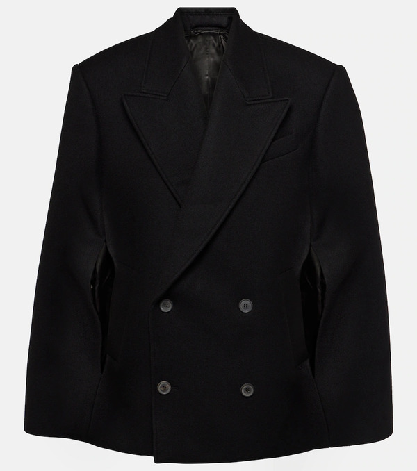  Wardrobe.nyc Wardrobe.nyc Double-breasted Cropped Virgin Wool Cape 