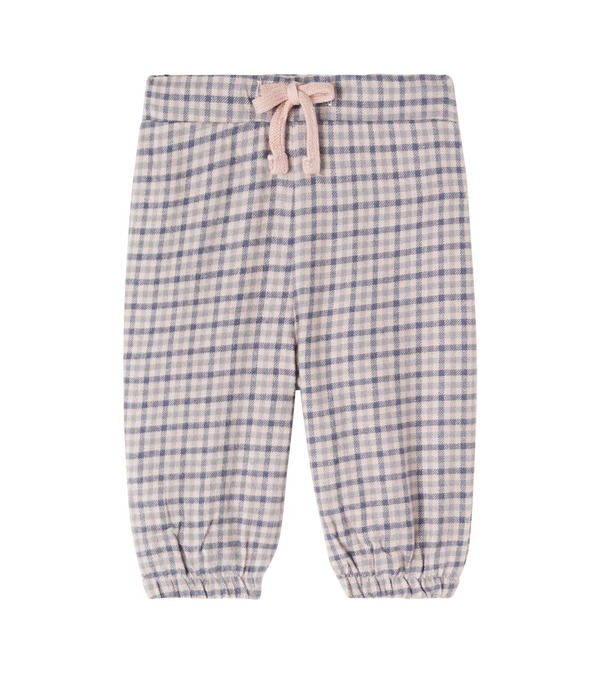  Wheat Wheat Baby Blake Checked Cotton Pants 