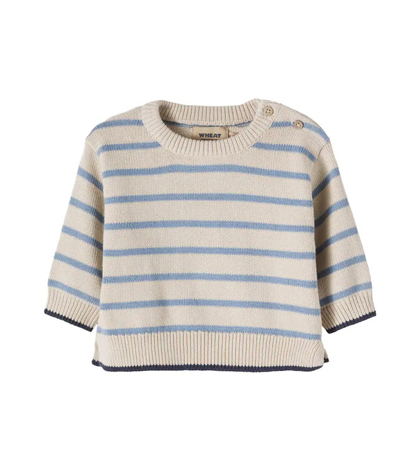  Wheat Wheat Baby Morgan Striped Cotton Sweater 
