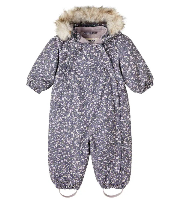 Wheat Wheat Baby Nickie Floral Hooded Snowsuit 