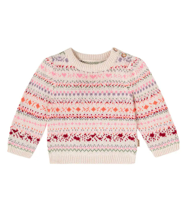  Wheat Wheat Baby Olga Jacquard Cotton Sweater 
