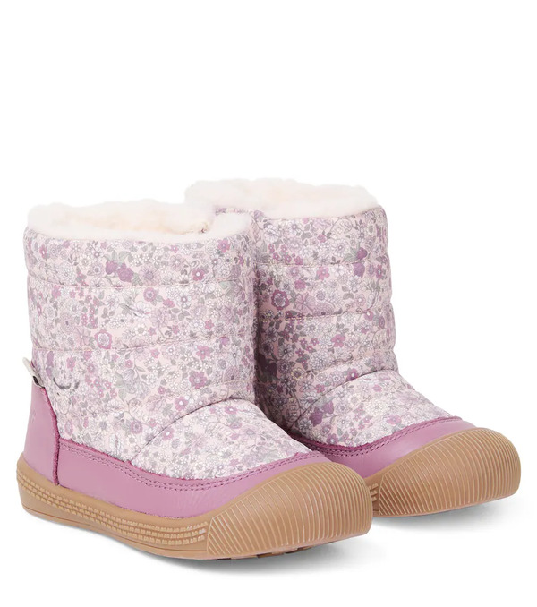  Wheat Wheat Delaney Tex Floral Leather-trimmed Boots 