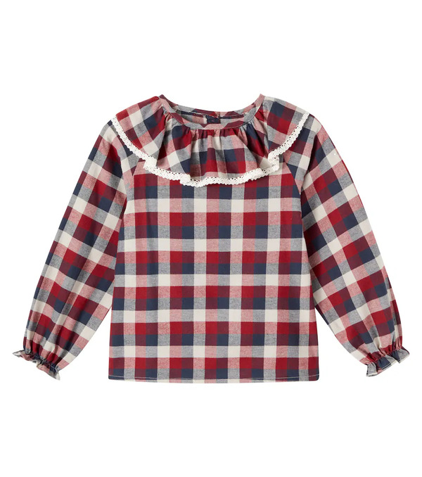 Wheat Wheat Elin Checked Cotton Blouse 