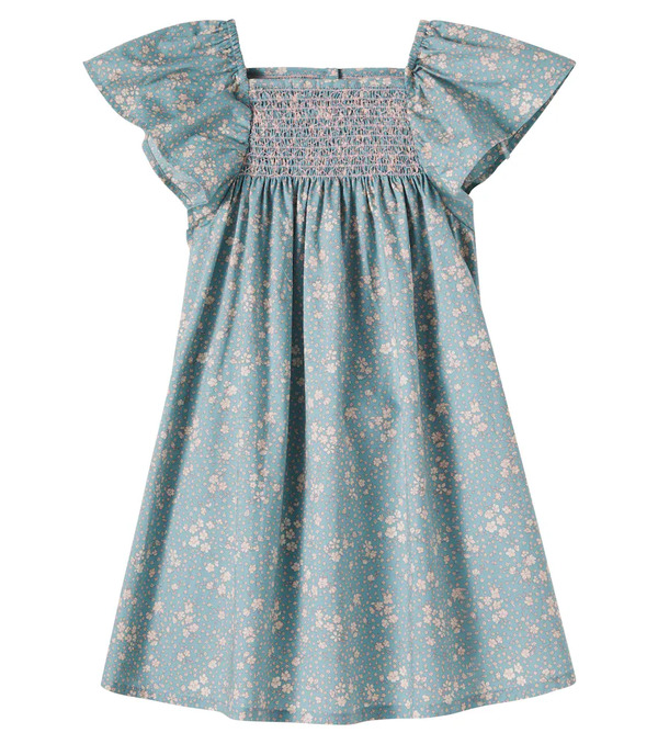  Wheat Wheat Elva Floral Smocked Cotton Dress 