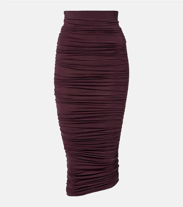  Wolford Wolford Draped Sheer High-rise Midi Skirt 