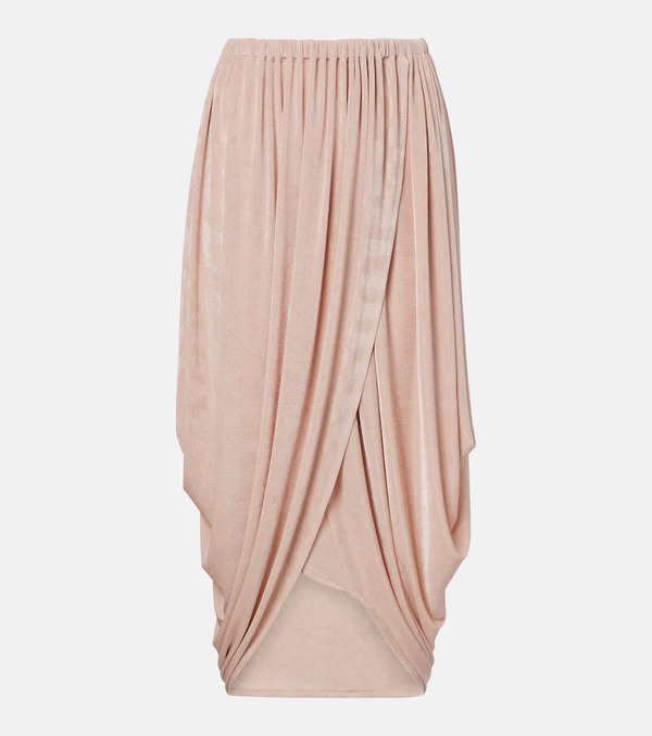  Xu Zhi Xu Zhi Asymmetric Draped Midi Skirt 