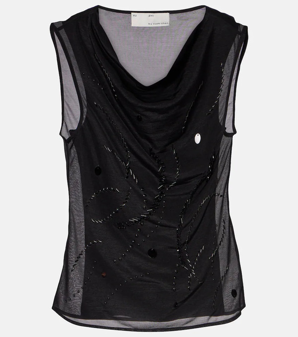  Xu Zhi Xu Zhi Beaded Mesh Top 