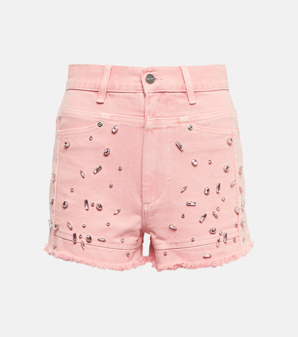  Xu Zhi Xu Zhi Crystal-embellished Denim Shorts 