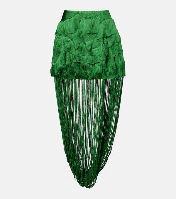  Xu Zhi Xu Zhi Draped Fringed Miniskirt 