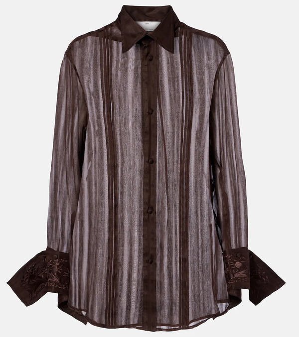  Xu Zhi Xu Zhi Embroidered Linen And Silk Shirt 