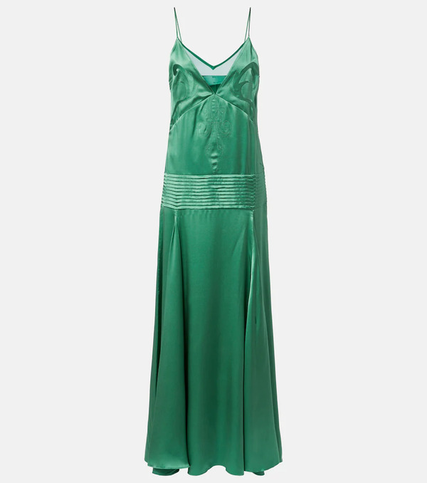  Xu Zhi Xu Zhi Embroidered Pleated Silk Satin Gown 