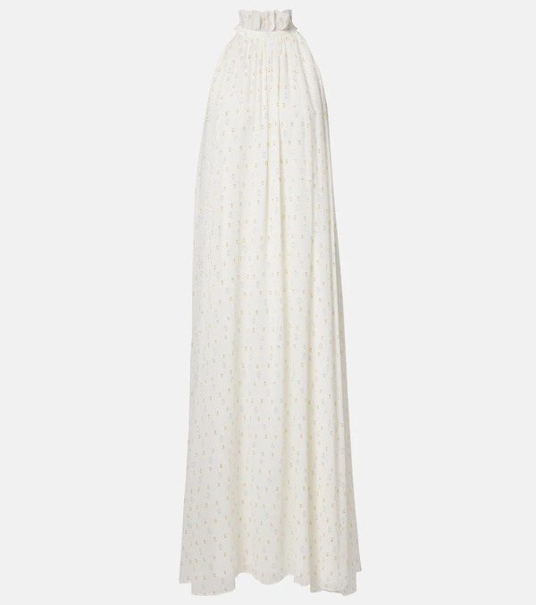  Xu Zhi Xu Zhi Polka-dot Silk-blend Maxi Dress 