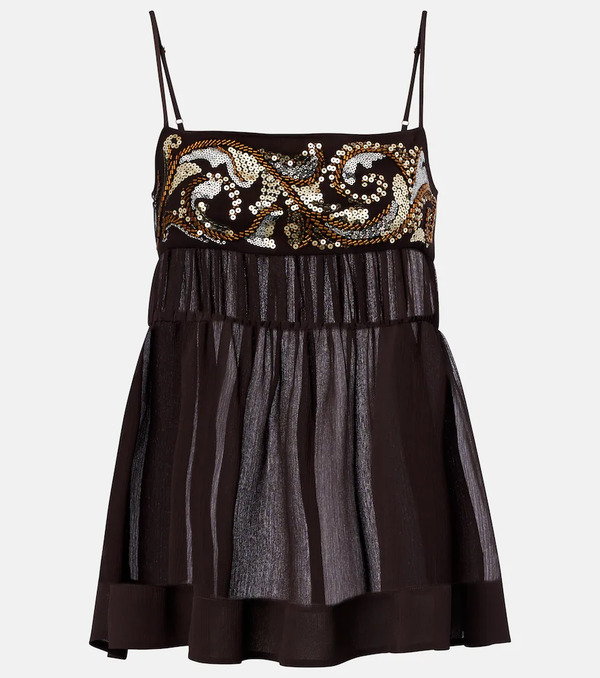  Xu Zhi Xu Zhi Sequined Chiffon Top 
