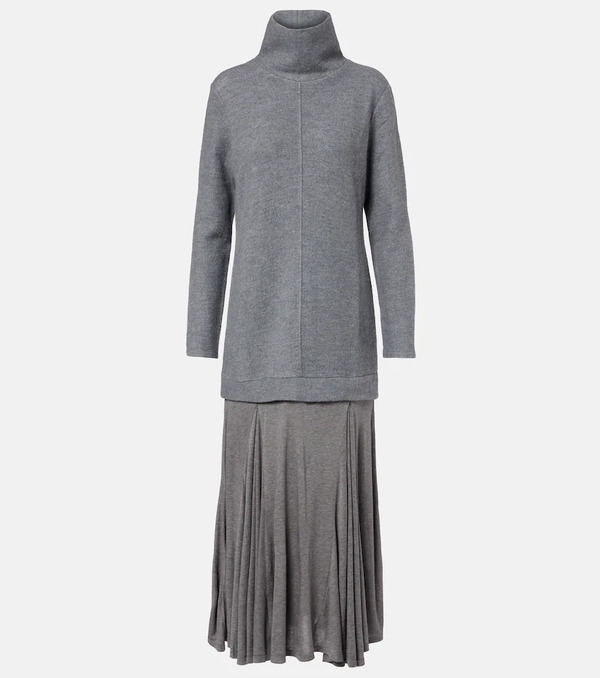  Xu Zhi Xu Zhi Turtleneck Wool-blend Maxi Dress 