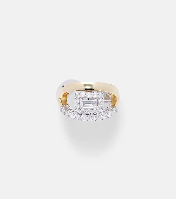 Yeprem Yeprem Whisper Ear 18kt Gold Single Ear Cuff With Diamonds 