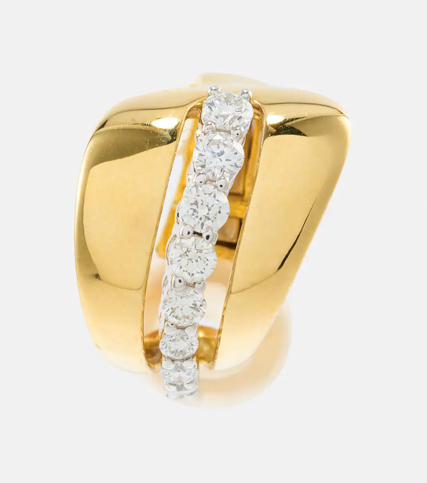  Yeprem Yeprem Whisper 18kt Gold Ear Cuff With Diamonds 