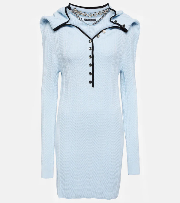  Y/project Y/project Chain-embellished Wool Minidress 