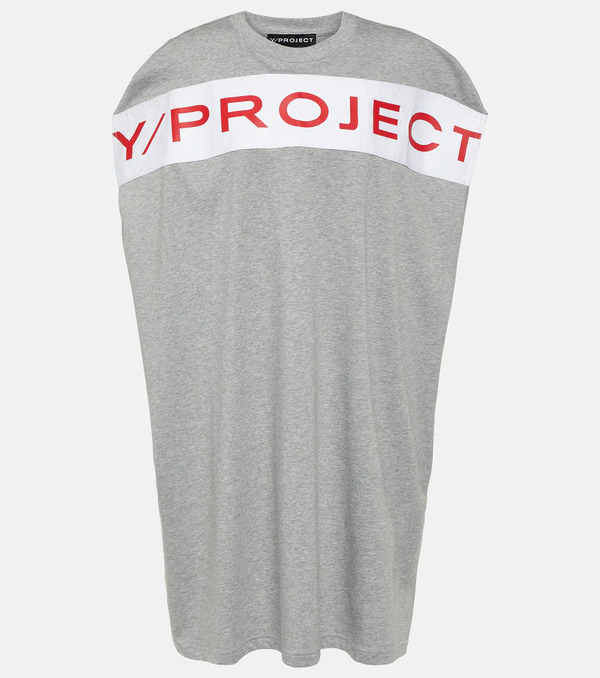  Y/project Y/project Logo Cotton Jersey Minidress 