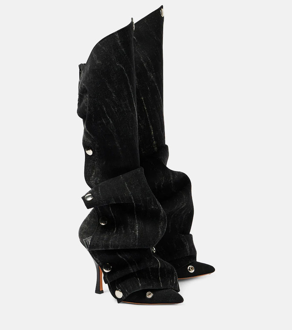  Y/project Y/project Snap Denim Knee-high Boots 