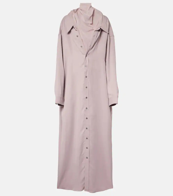  Y/project Y/project Turtleneck Mesh-trimmed Shirt Dress 