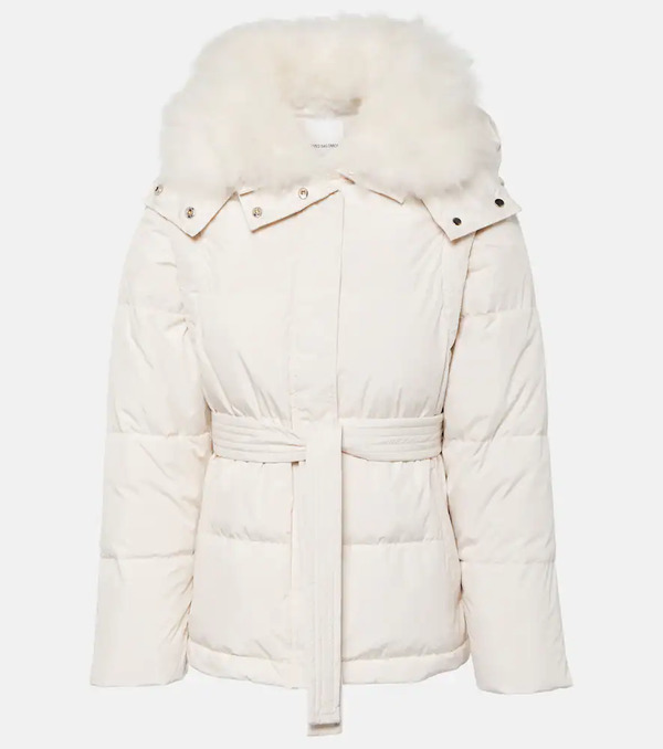  Yves Salomon Yves Salomon Belted Shearling-trimmed Down Jacket 