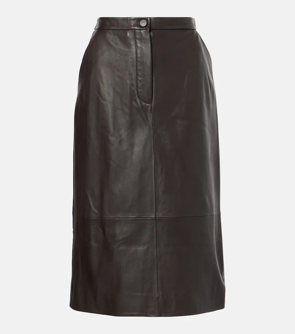  Yves Salomon Yves Salomon Leather Midi Skirt 