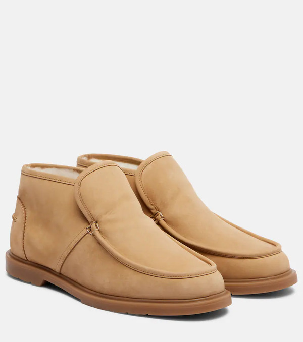 Yves Salomon Yves Salomon Shearling-lined Suede Ankle Boots 