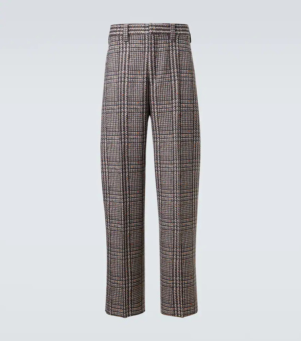  Zegna Zegna Prince Of Wales Check Wool Straight Pants 