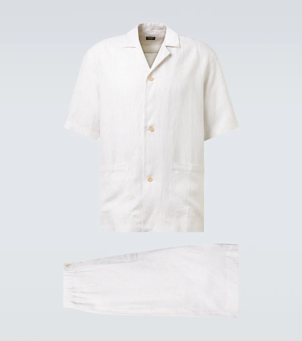  Zegna Zegna Striped Linen Pajamas 
