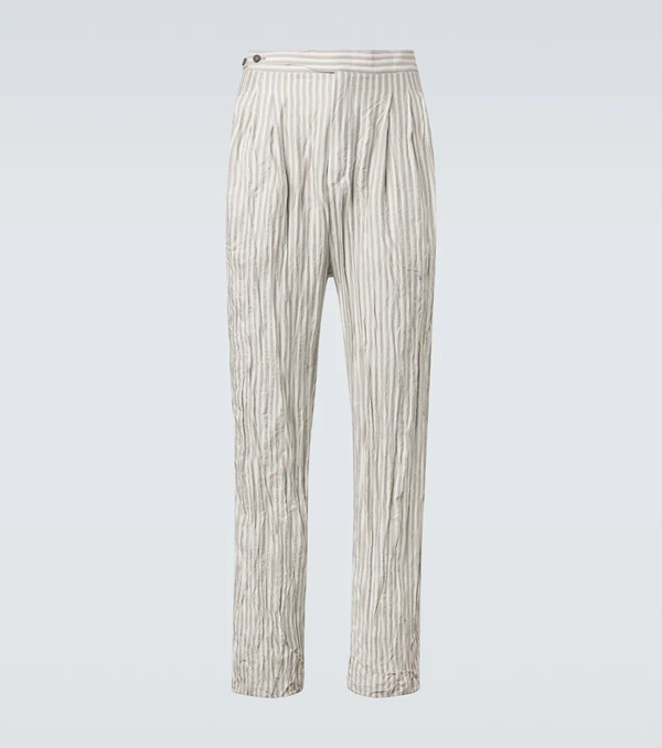  Zegna Zegna Striped Silk Straight Pants 