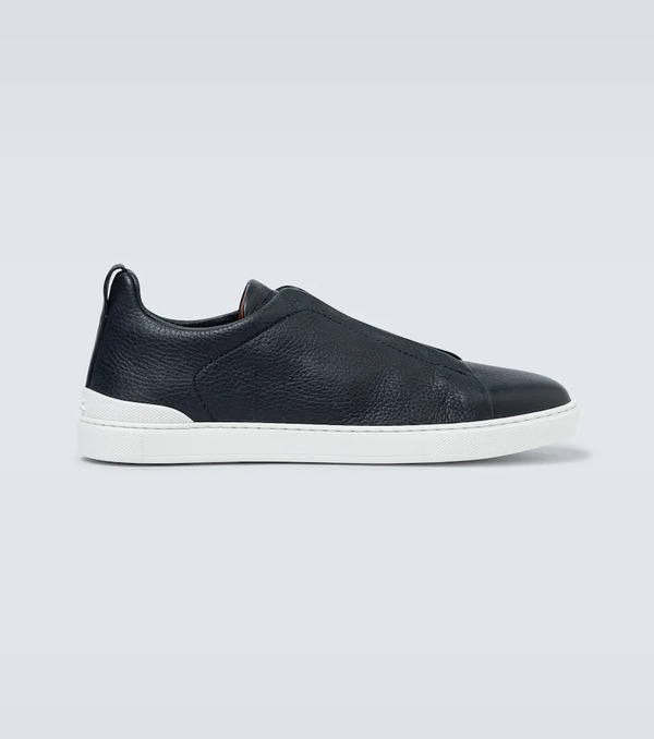  Zegna Zegna Triple Stitch Leather Sneakers 