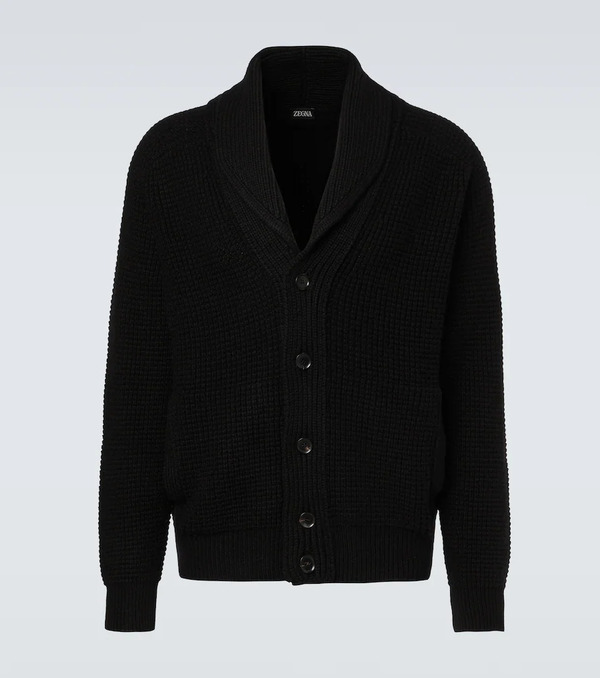  Zegna Zegna Waffle-knit Cashmere-blend Cardigan 