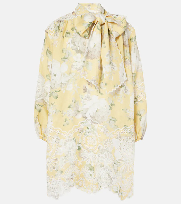  Zimmermann Zimmermann Acacia Embroidered Floral Linen Minidress 
