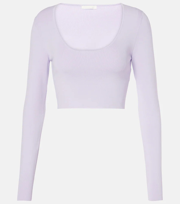  Zimmermann Zimmermann Acacia Knit Scoop Ribbed-knit Crop Top 