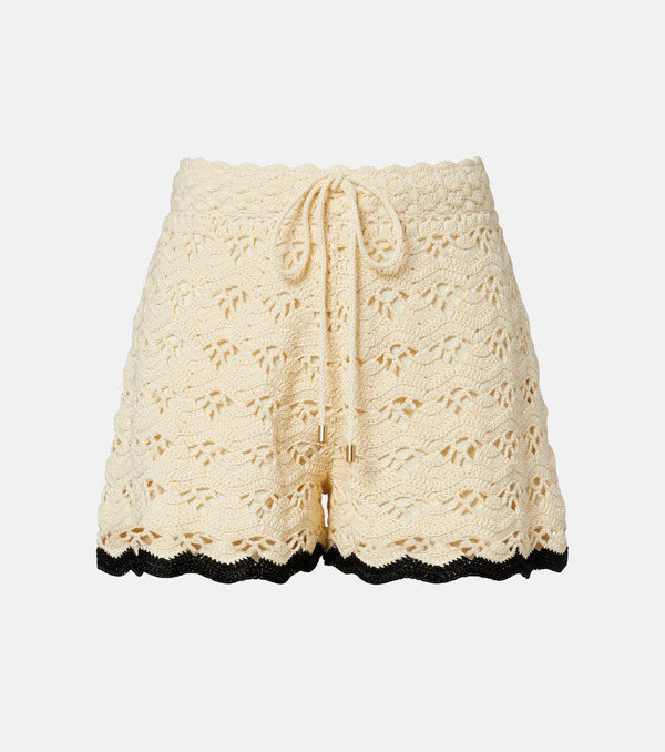  Zimmermann Zimmermann Aster Crochet Cotton Shorts 