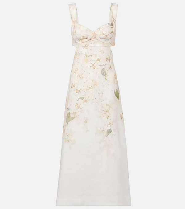  Zimmermann Zimmermann Balance Floral Linen Midi Dress 