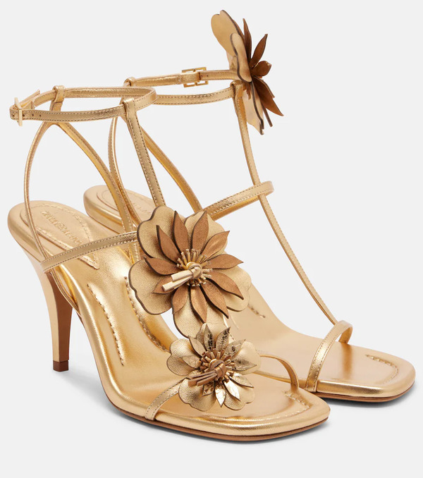  Zimmermann Zimmermann Belara Metallic Leather Sandals 