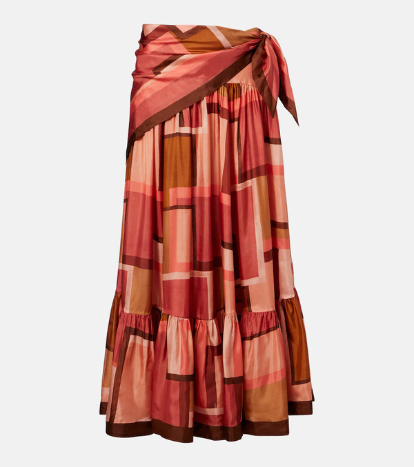  Zimmermann Zimmermann Como Printed Silk Maxi Skirt 
