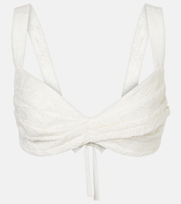  Zimmermann Zimmermann Crush Embroidered Linen Bra Top 