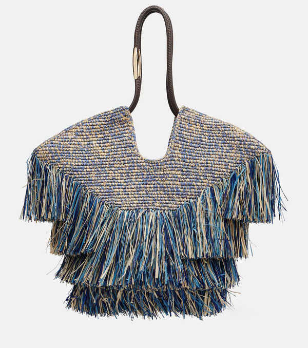  Zimmermann Zimmermann Goldentime Medium Fringed Raffia Tote Bag 