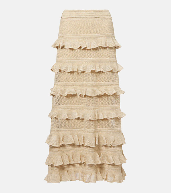  Zimmermann Zimmermann Hypnotic Tiered Lamã© Maxi Skirt 
