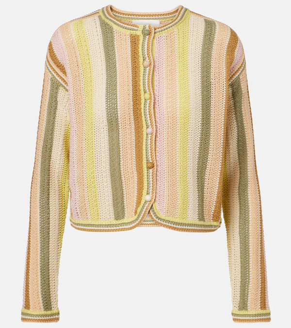  Zimmermann Zimmermann Indra Striped Crochet Cotton Cardigan 
