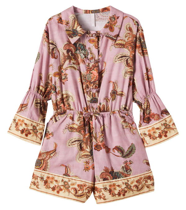  Zimmermann Kids Zimmermann Kids Aster Floral Cotton Playsuit 
