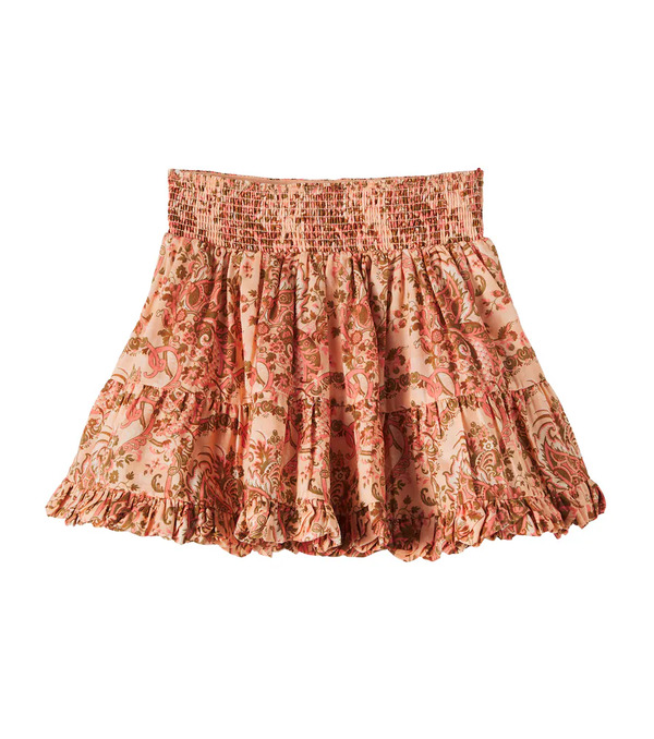  Zimmermann Kids Zimmermann Kids Aster Floral Shirred Cotton Skirt 