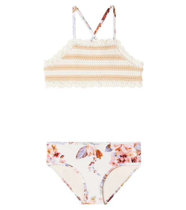  Zimmermann Kids Zimmermann Kids Awaken Crochet Floral Bikini 