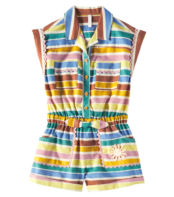  Zimmermann Kids Zimmermann Kids Everley Striped Cotton Playsuit 